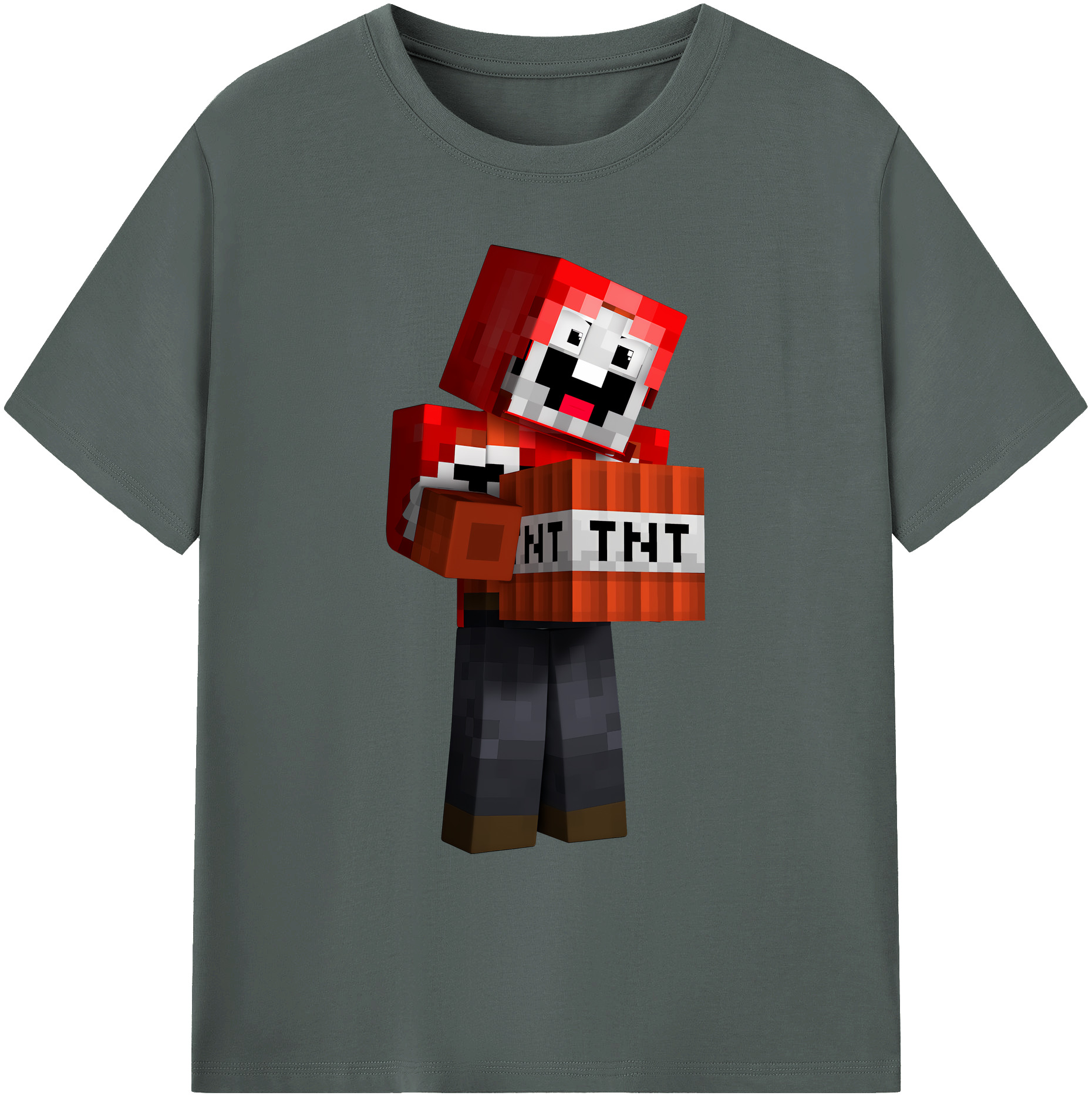 （画像用） マインクラフト ブロックの世界 Minecraft MC Block world 綿100％ メンズ半袖Tシャツ｜肌触りやわらか＆通気性